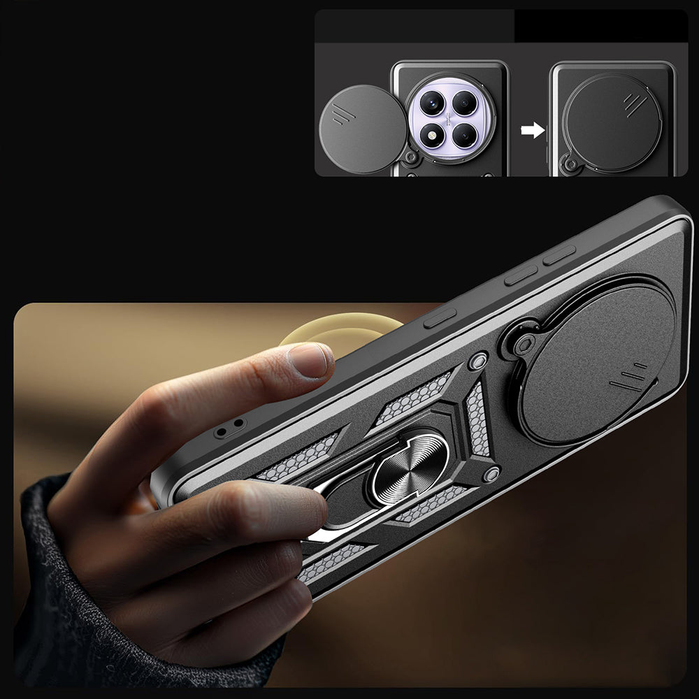 Xiaomi Redmi Note 14 Pro 4G Case Magnetic Stand Camera Protection Zore Sliding Vega Cover Black