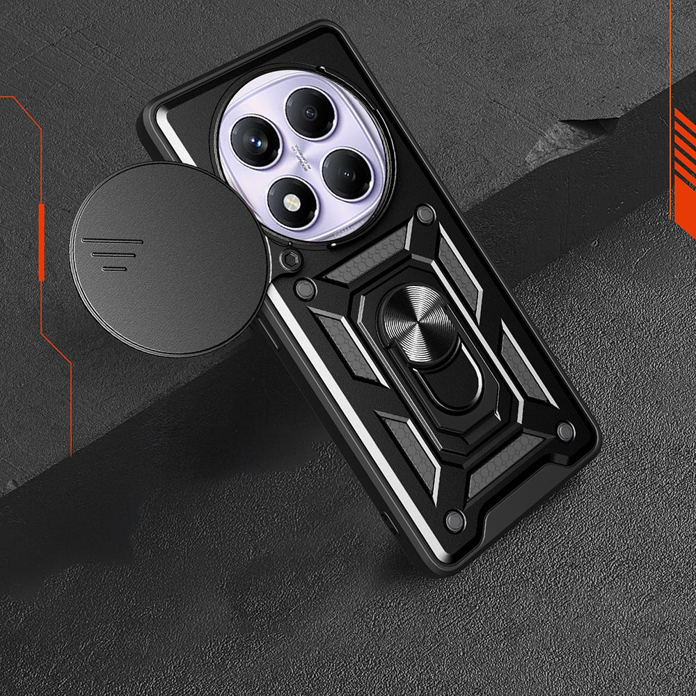 Xiaomi Redmi Note 14 Pro 4G Case Magnetic Stand Camera Protection Zore Sliding Vega Cover Black