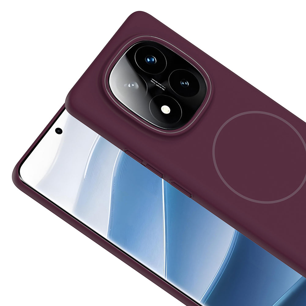 Xiaomi Redmi Note 14 Pro 4G Kılıf M-safe Şarj Özellikli Zore Ruby Sert Kapak Mürdüm