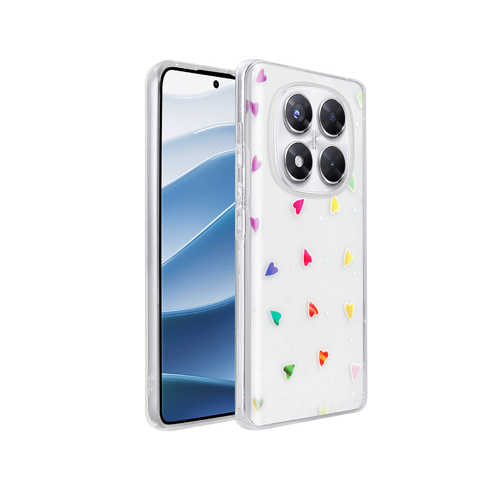 Xiaomi Redmi Note 14 Pro 4G Kılıf Şeffaf Figürlü Zore Folk Sert Kapak Kalp