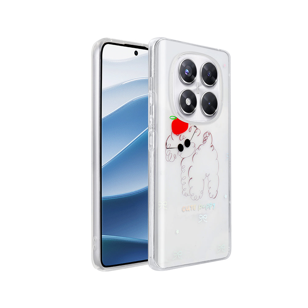 Xiaomi Redmi Note 14 Pro 4G Kılıf Şeffaf Figürlü Zore Folk Sert Kapak Sevimli Köpek