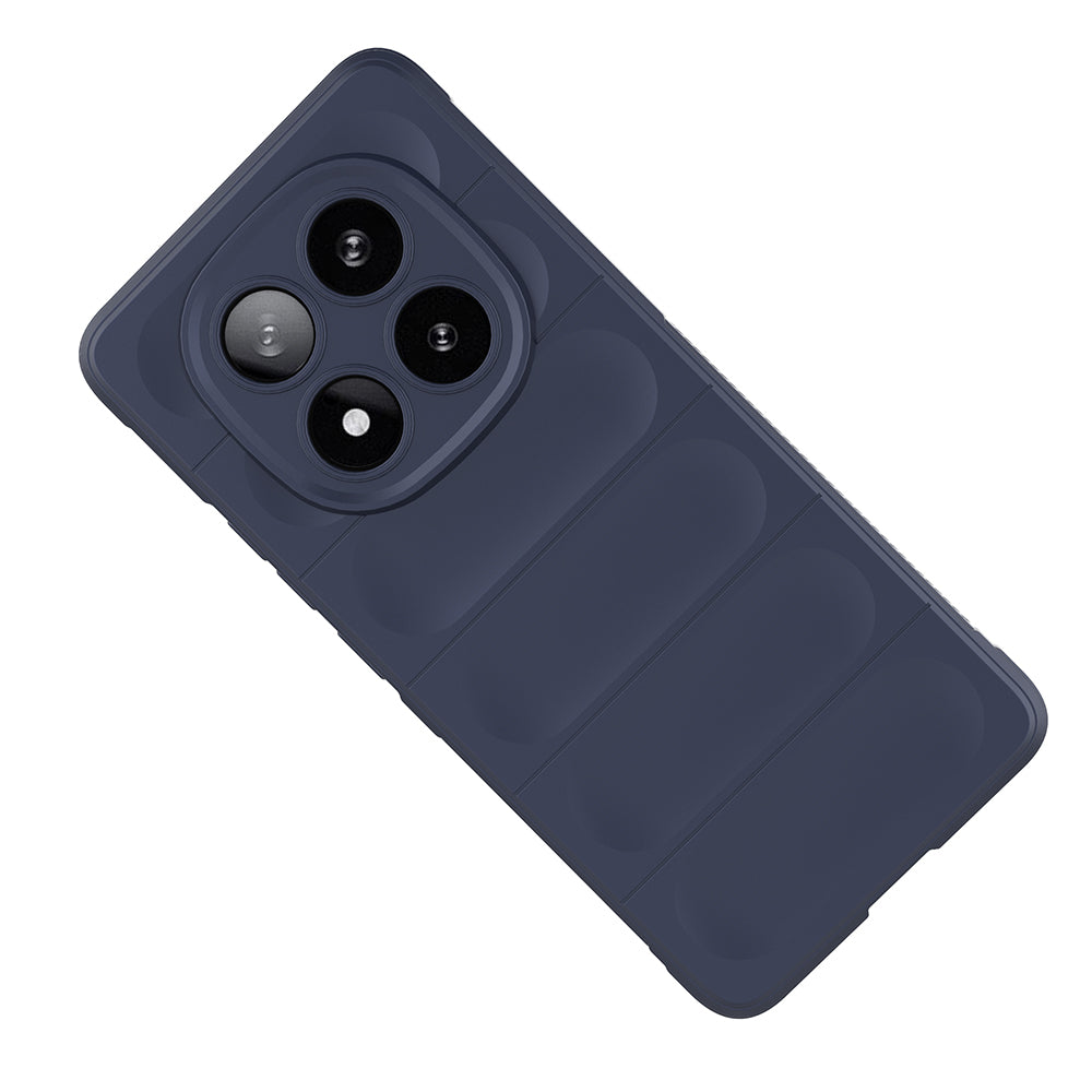 Xiaomi Redmi Note 14 Pro 5G Case Flexible TPU Hollow Back Surface Design Zore Ethnic Silicone Cover Navy Blue