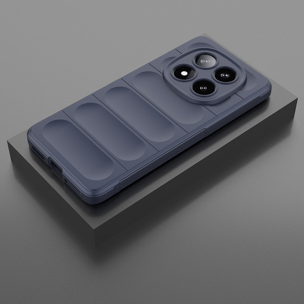 Xiaomi Redmi Note 14 Pro 5G Case Flexible TPU Hollow Back Surface Design Zore Ethnic Silicone Cover Navy Blue