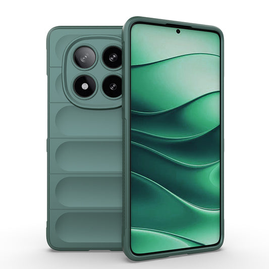 Xiaomi Redmi Note 14 Pro 5G Case Flexible TPU Hollow Back Surface Design Zore Ethnic Silicone Cover Dark Green