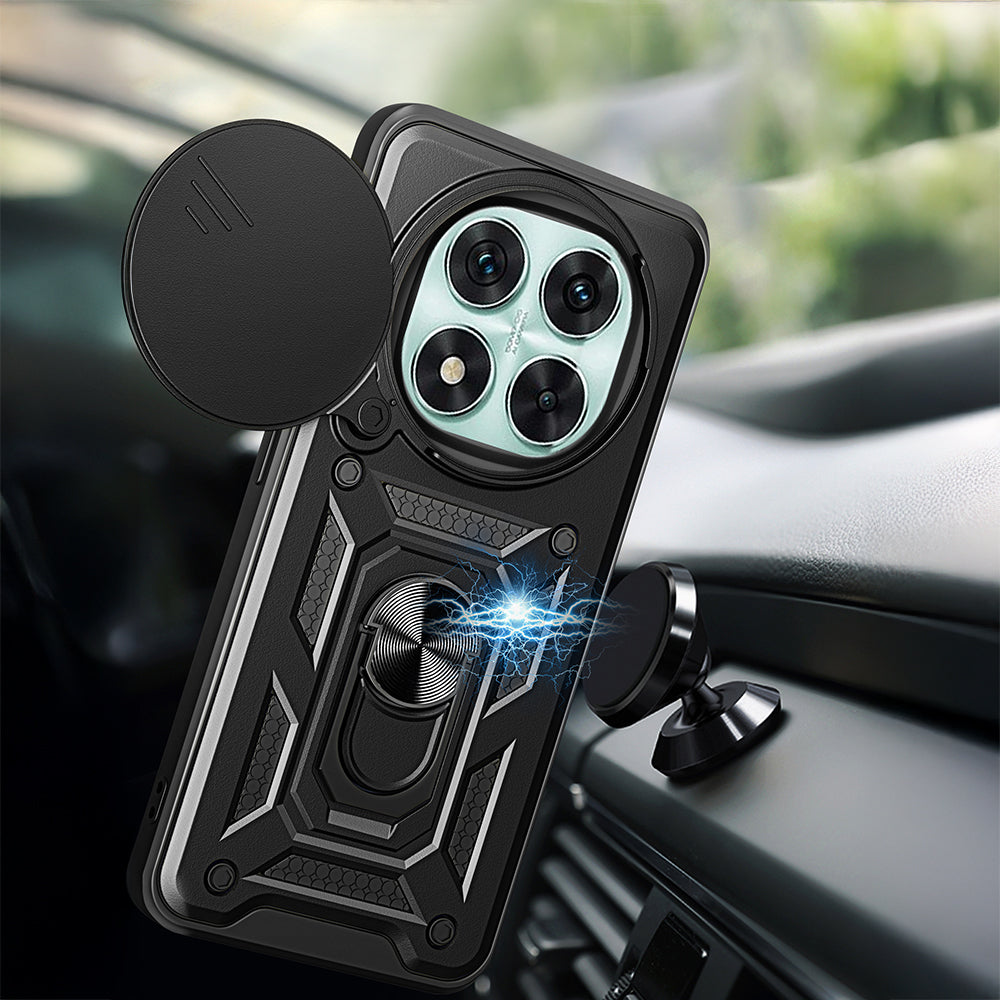 Xiaomi Redmi Note 14 Pro 5G Case Magnetic Stand Camera Protection Zore Sliding Vega Cover Blue