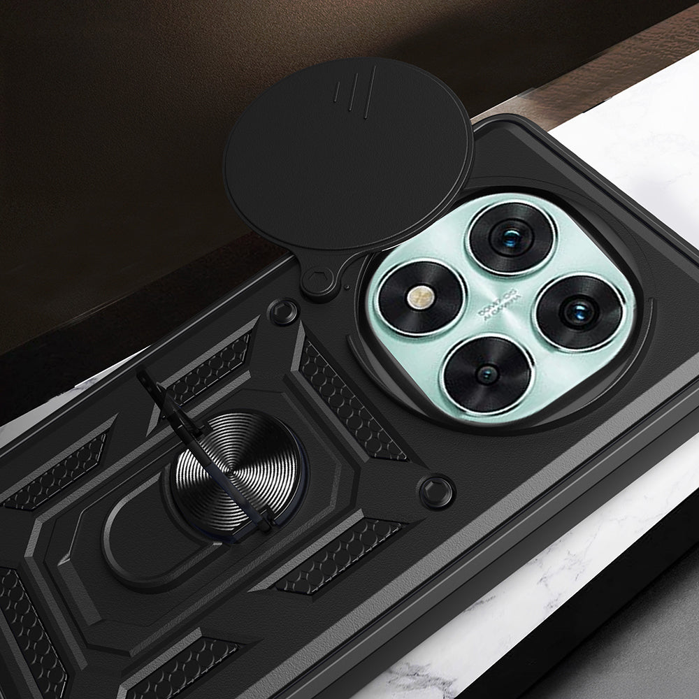 Xiaomi Redmi Note 14 Pro 5G Kılıf Magnetik Standlı Kamera Korumalı Zore Sürgülü Vega Kapak Siyah