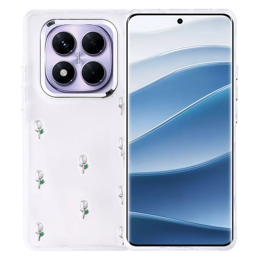 Xiaomi Redmi Note 14 Pro Plus Case Airbag Design Glitter Transparent Zore Polar Cover Tulip