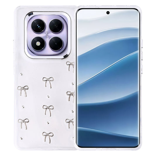 Xiaomi Redmi Note 14 Pro Plus Kılıf Airbag Tasarımlı Simli Şeffaf Zore Kutup Kapak Fiyonk