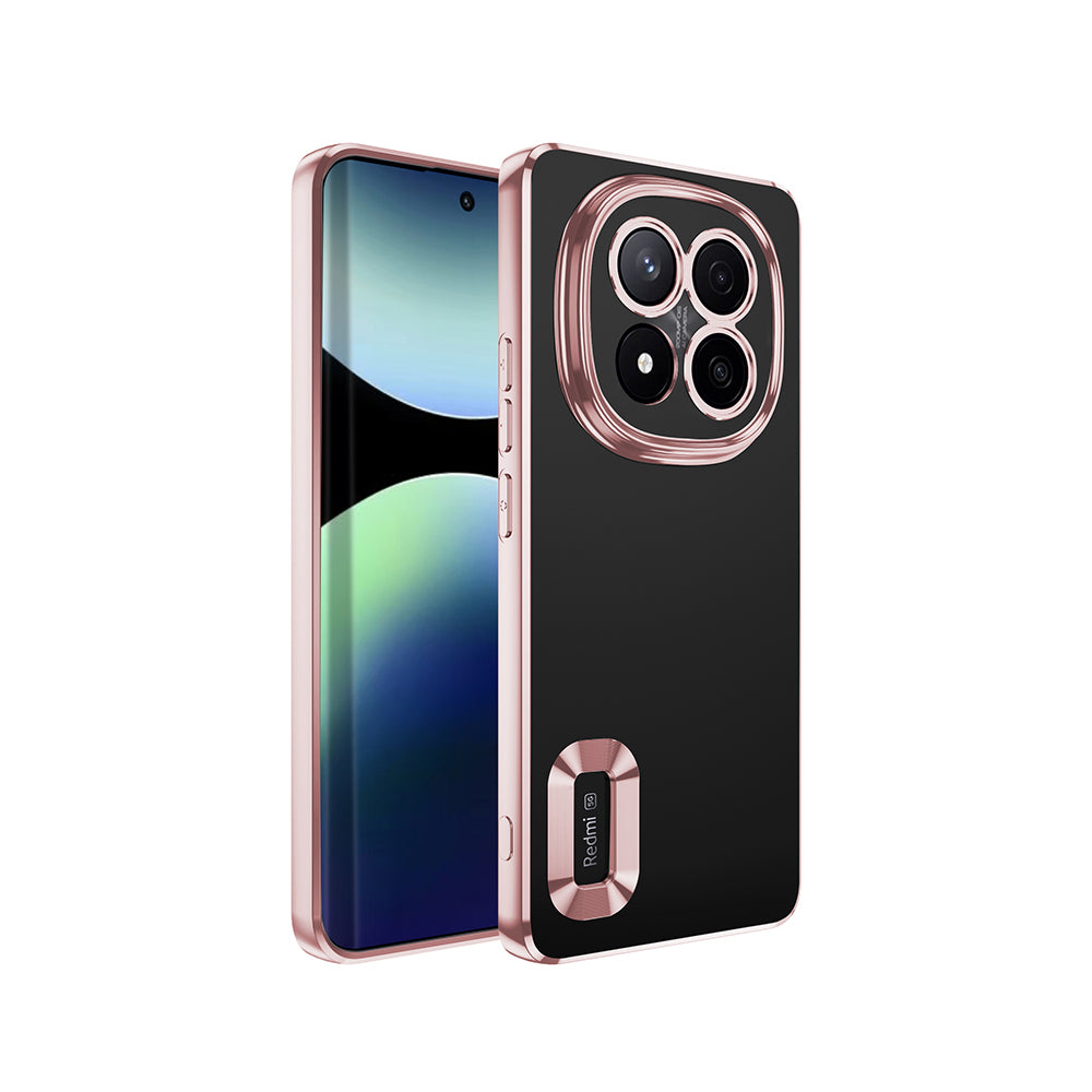 Xiaomi Redmi Note 14 Pro Plus Case Camera Protection Logo Showing Zore Omega Cover Rose Gold