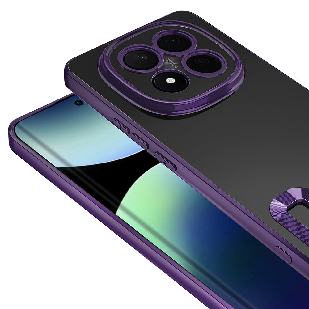 Xiaomi Redmi Note 14 Pro Plus Camera Protection Logo Showing Zore Omega Cover Deep Purple 