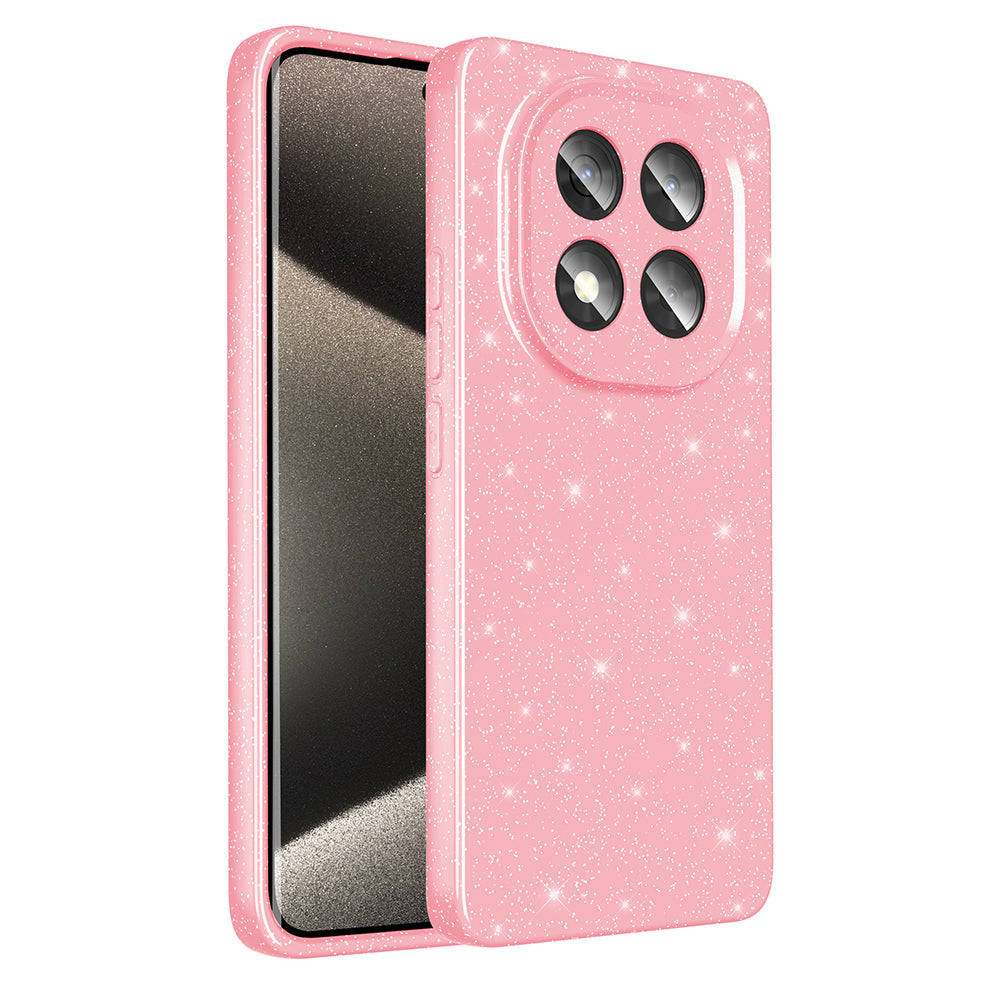 Xiaomi Redmi Note 14 Pro Plus Case Camera Protection Glitter Luxury Zore Cotton Cover Light Pink 