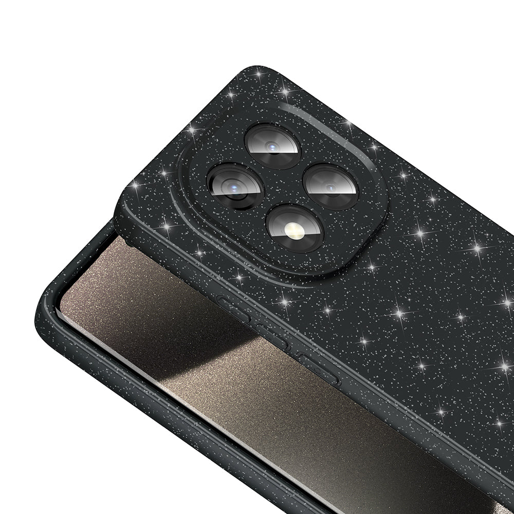 Xiaomi Redmi Note 14 Pro Plus Case Camera Protection Glitter Luxury Zore Cotton Cover Silver 