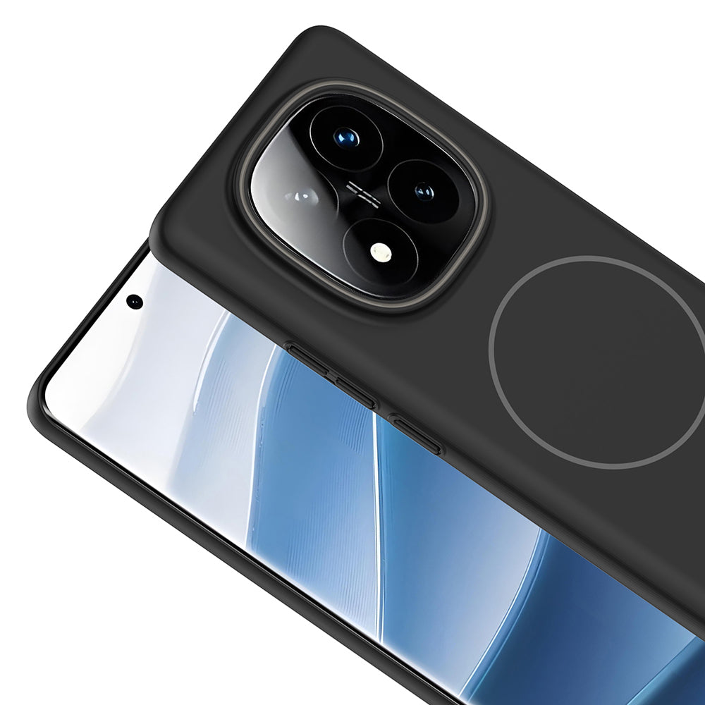 Xiaomi Redmi Note 14 Pro Plus Kılıf M-safe Şarj Özellikli Zore Ruby Sert Kapak Siyah