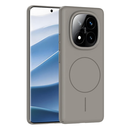 Xiaomi Redmi Note 14 Pro Plus Case Zore Ruby Hard Cover Gray with M-safe Charging Feature 