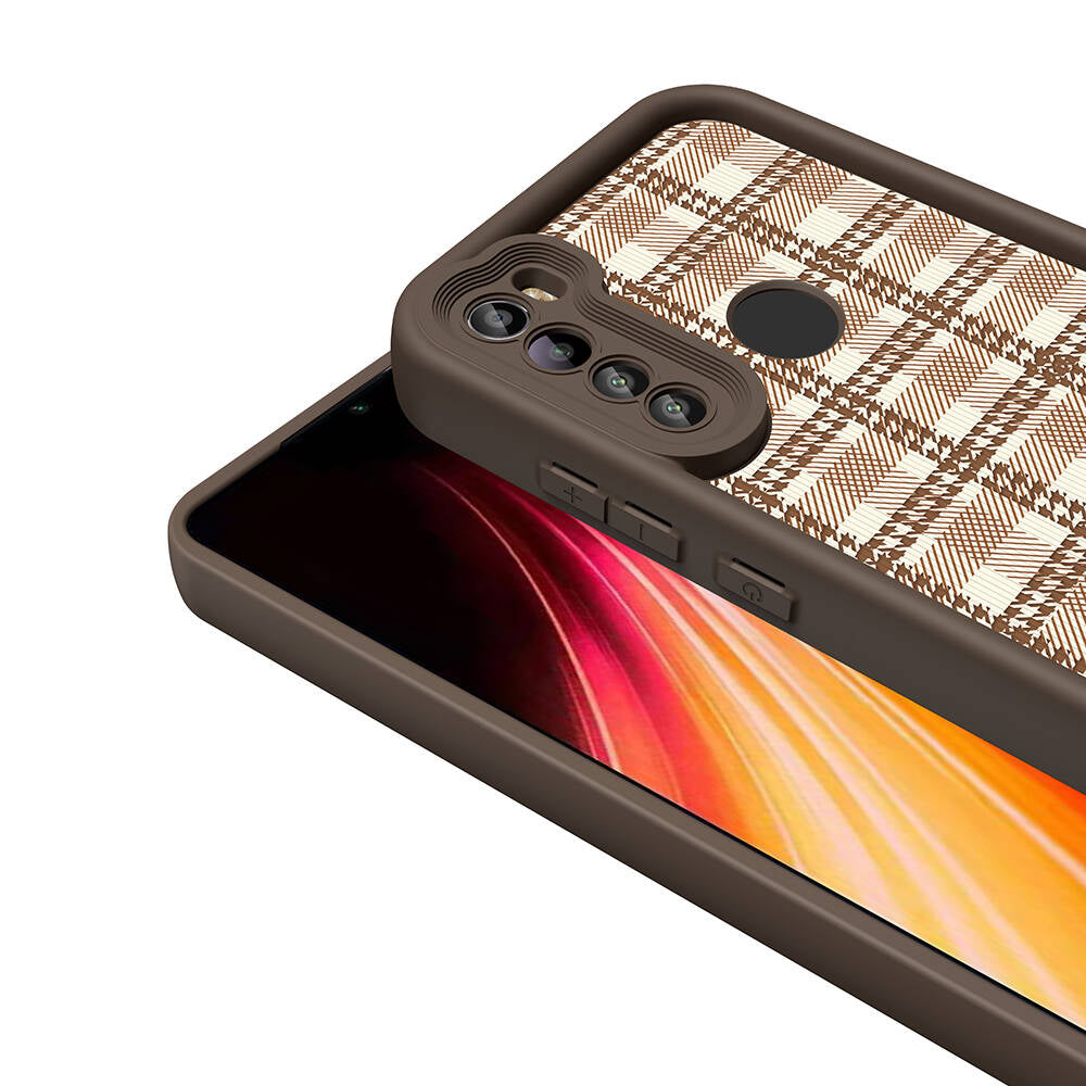 Xiaomi Redmi Note 8 Kılıf Kamera Korumalı Baskılı Arka Yüzey Zore Klas Kapak Açık Kahve