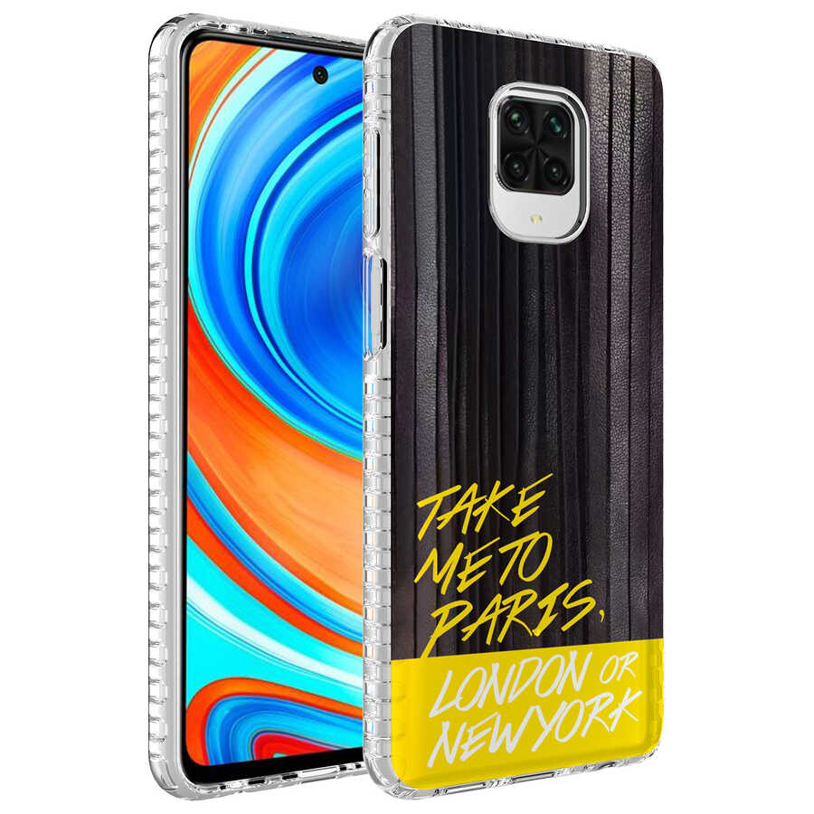 Xiaomi Redmi Note 9S Kılıf Airbag Kenarlı Renkli Desenli Silikon Zore Elegans Kapak