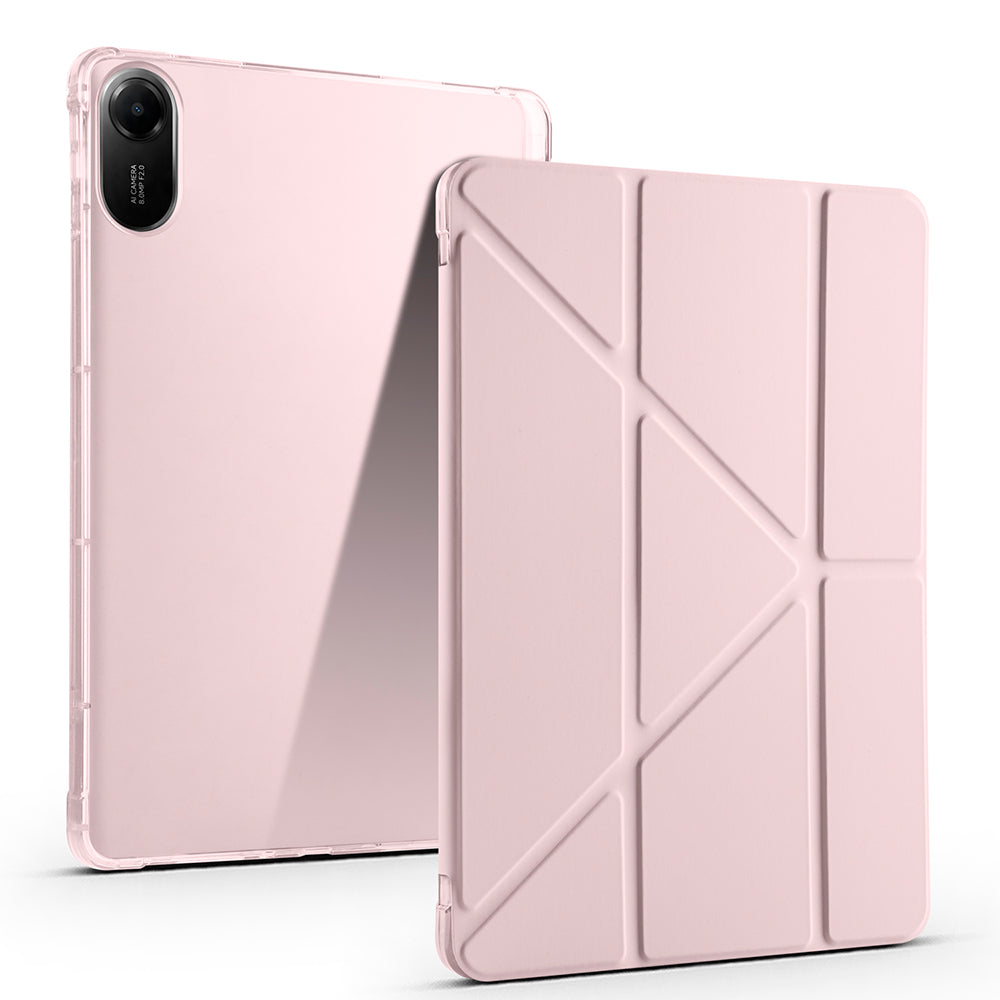 Xiaomi Redmi Pad 2 Kılıf Zore Tri Folding Kalem Bölmeli Standlı Kılıf Rose Gold