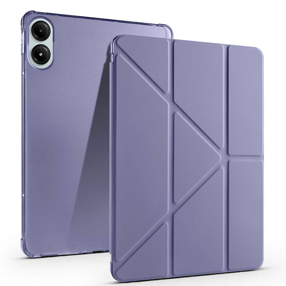 Xiaomi Redmi Pad Pro Case Zore Tri Folding Stand Case with Pen Compartment Purple 