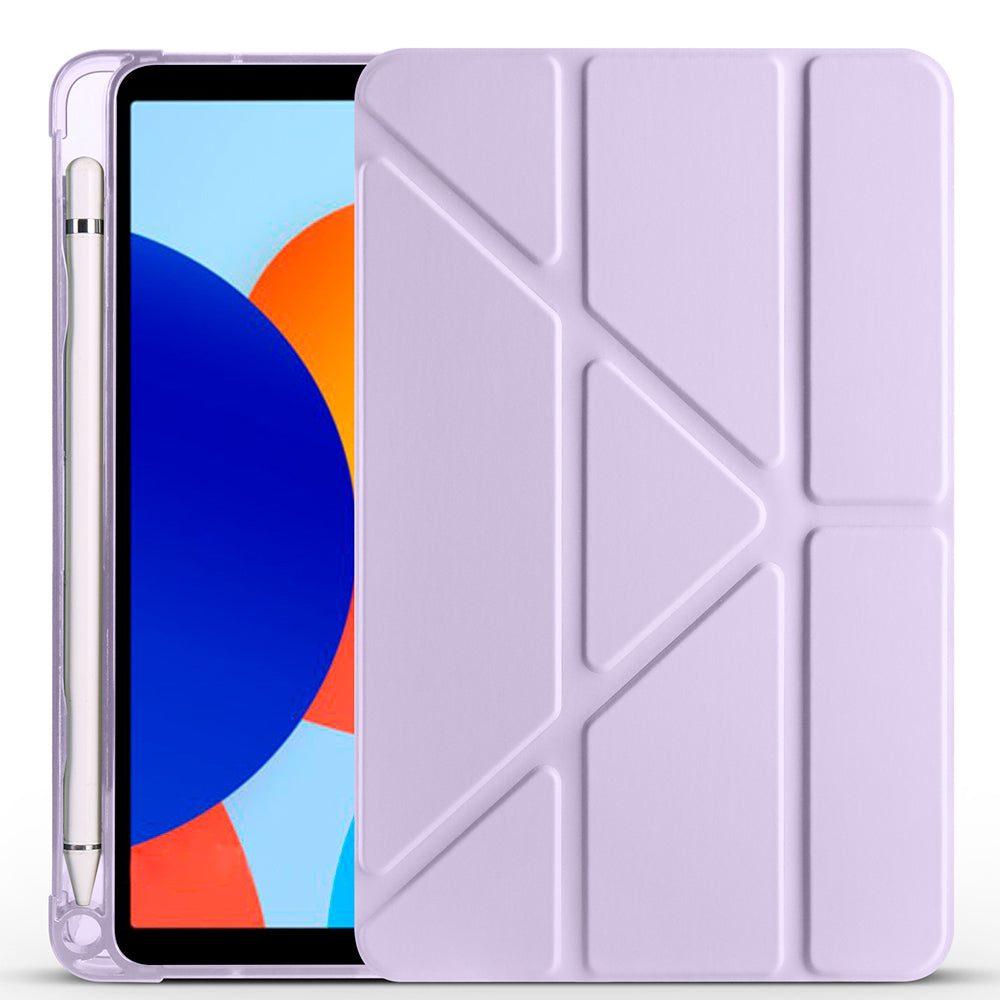 Xiaomi Redmi Pad SE 8.7 Kılıf Zore Tri Folding Kalem Bölmeli Standlı Kılıf Gri