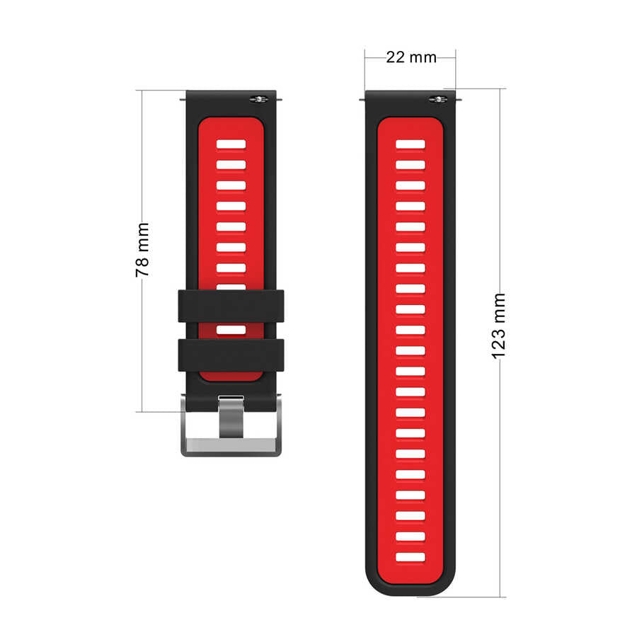 Xiaomi Redmi Watch 5 Active Zore KRD-55 Silicone Strap Black-Red 