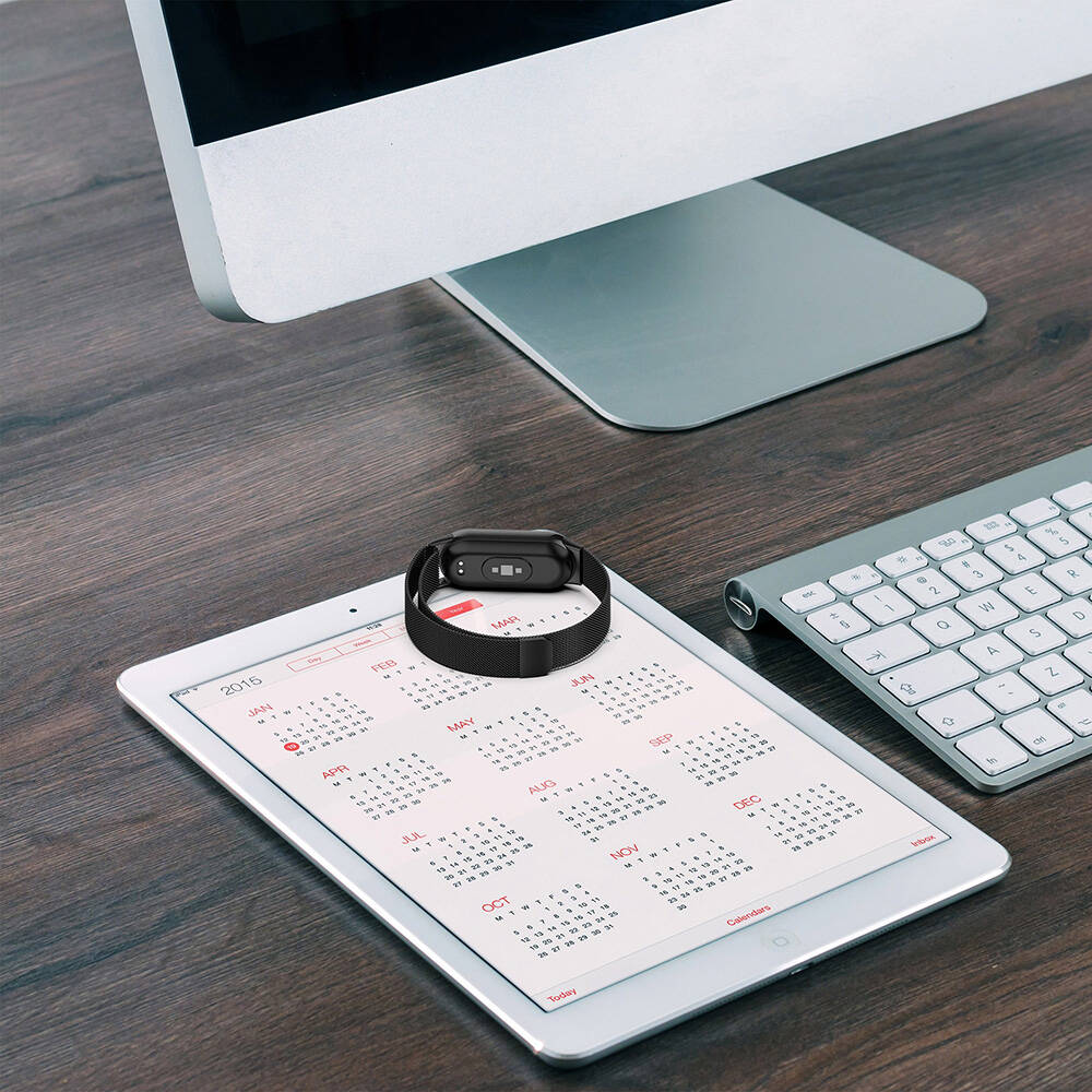 Xiaomi Smart Band 8 Zore KRD-01 Metal Strap Silver
