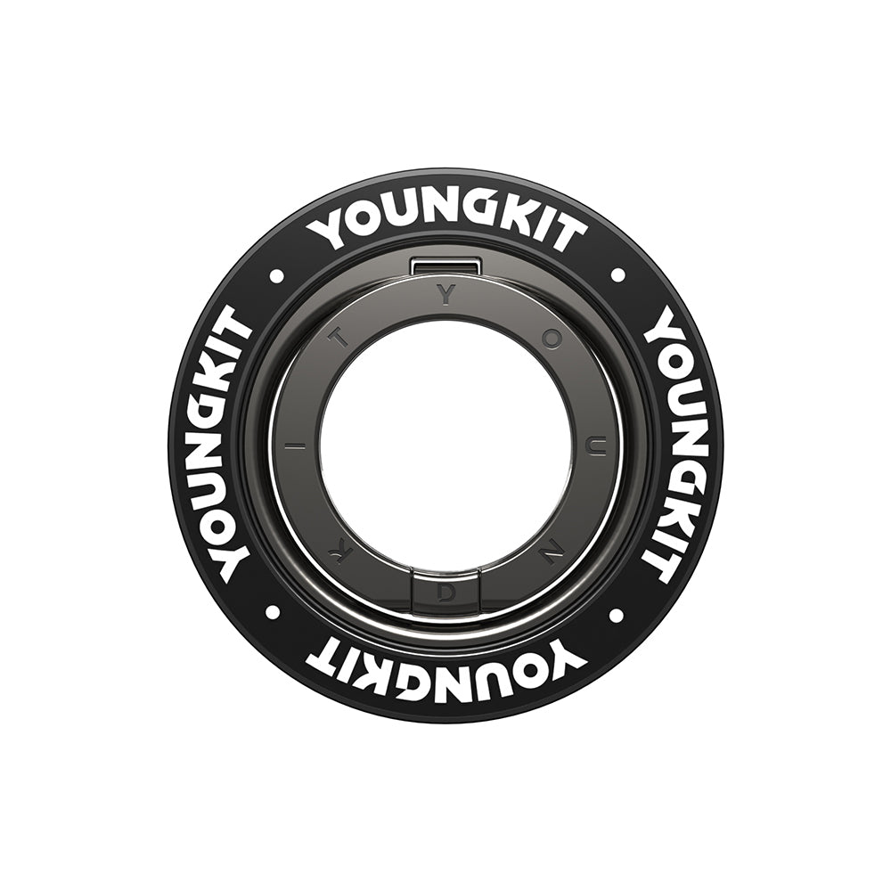 Youngkit Magnetik 360 Derece Dönebilen Double Ring Serisi Parmak Ring Stand Siyah