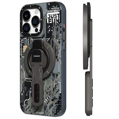 Youngkit Technology Serisi Telefon ve Tabletler için Magnetik Ring Stand Siyah