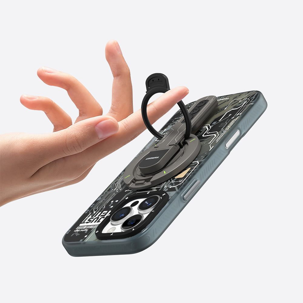 Youngkit Technology Serisi Telefon ve Tabletler için Magnetik Ring Stand Beyaz
