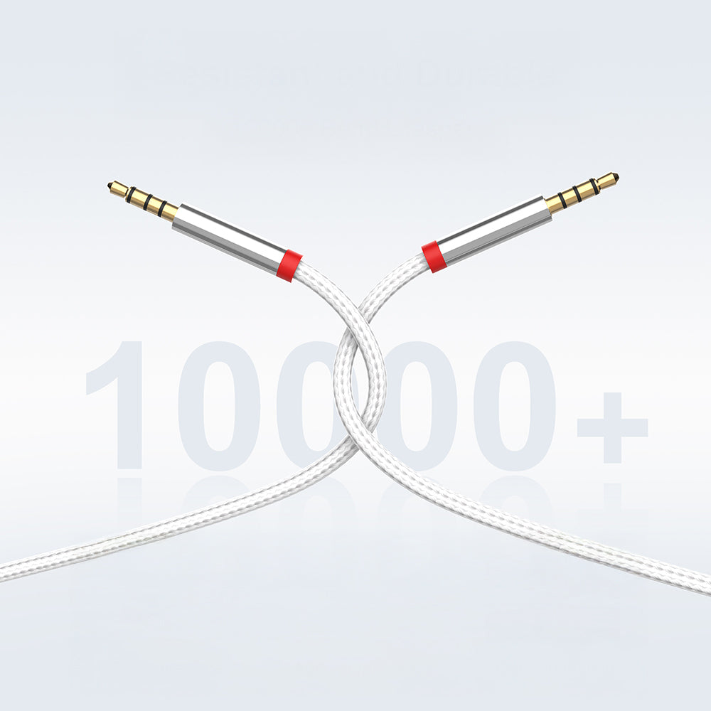 Zore AU-708 Braided Design Aux Audio Cable 3.5mm 3m White 