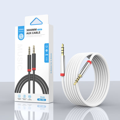 Zore AU-708 Örgü Tasarımlı Aux Audio Kablo 3.5mm 3m Siyah