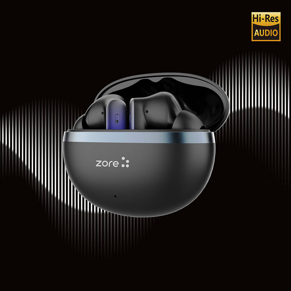 Zore BTK-ZR101 In-Ear Bluetooth Headphones with Active Noise Cancellation, ANC and ENC Technology, Black 