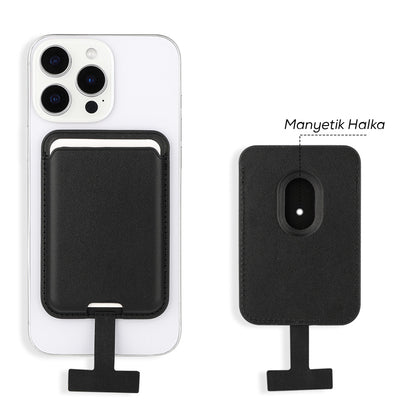 Zore CRD-09 Dahili Şarj Soket Aparatlı Magnetik PU Deri Kartlık Kırmızı
