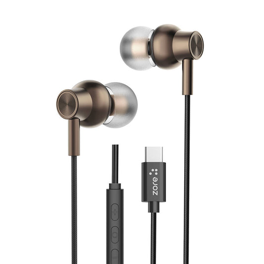 Zore ER-09 SQ Surround 3D Hi-Res Magnetic Type-C Wired In-Ear Headphones Black 