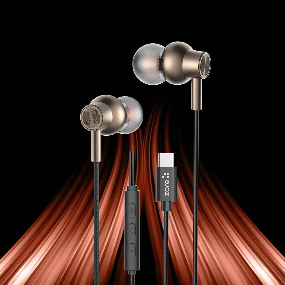 Zore ER-09 SQ Surround 3D Hi-Res Magnetic Type-C Wired In-Ear Headphones Black 