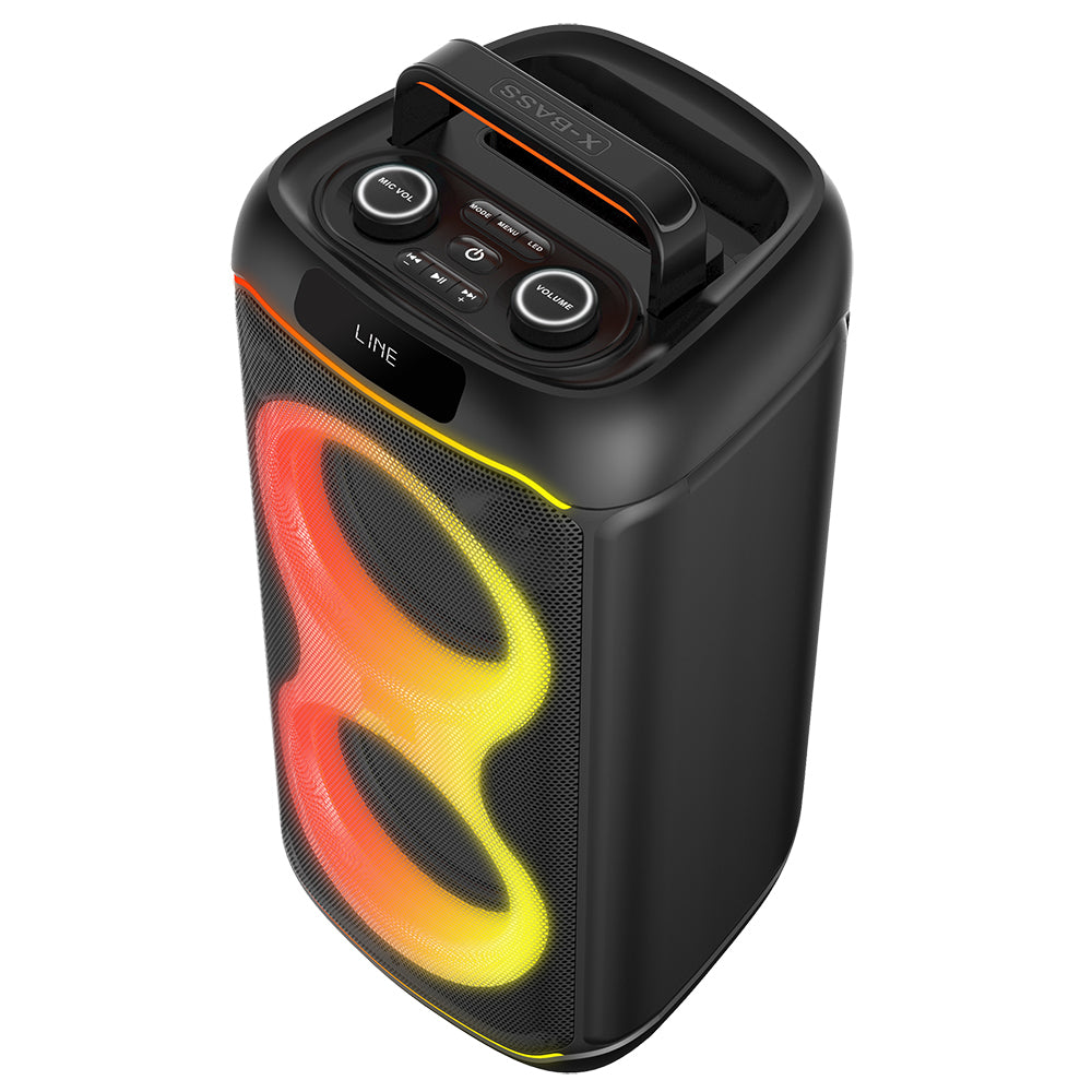 Zore GD-2608 Dijital LED Göstergeli FM Radyolu Mikrofonlu RGB TWS Çift 6.5 inç Stereo Bass Kablosuz Karaoke Hoparlör Siyah