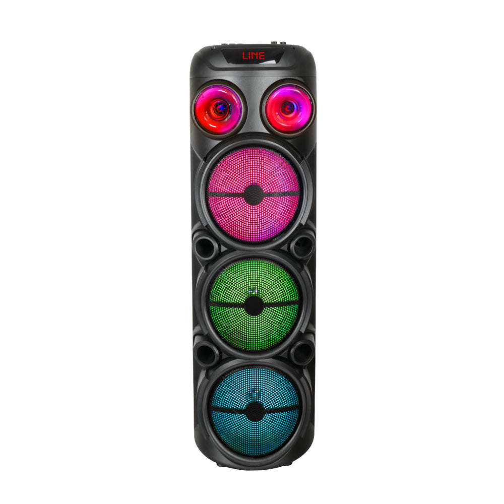 Zore GD-2887 Dijital LED Göstergeli Mikrofonlu RGB TWS 8 inç Stereo Bass Kablosuz Karaoke Hoparlör Siyah
