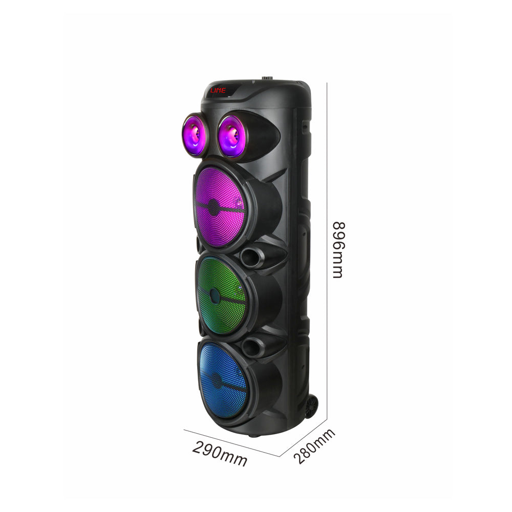 Zore GD-2887 Dijital LED Göstergeli Mikrofonlu RGB TWS 8 inç Stereo Bass Kablosuz Karaoke Hoparlör Siyah