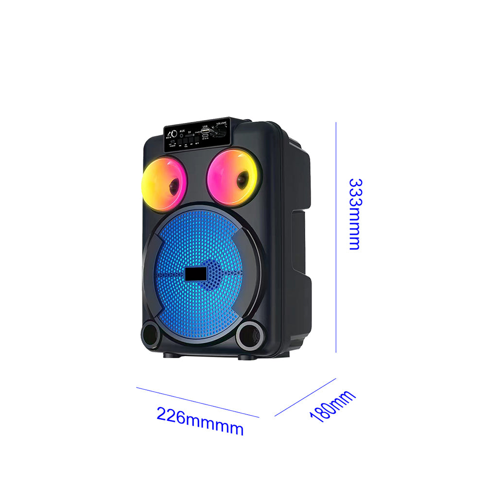 Zore GD-892 Mikrofonlu RGB TWS 8 inç Stereo Bass Kablosuz Karaoke Hoparlör Siyah