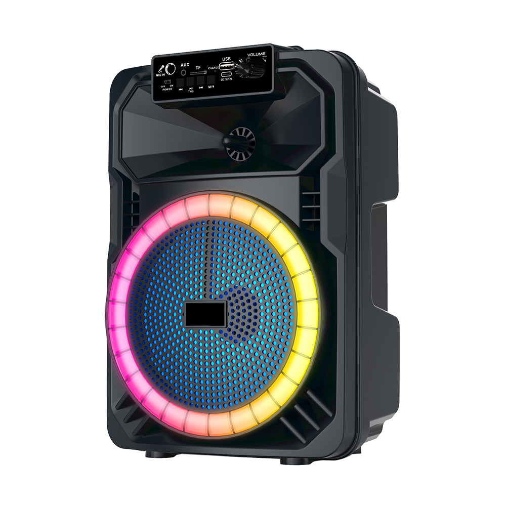Zore GD-893 Mikrofonlu RGB TWS 8 inç Stereo Bass Kablosuz Karaoke Hoparlör Siyah