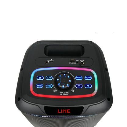 Zore GD-907 Dijital LED Göstergeli FM Radyolu Mikrofonlu RGB TWS 8 inç Stereo Bass Kablosuz Karaoke Hoparlör Siyah