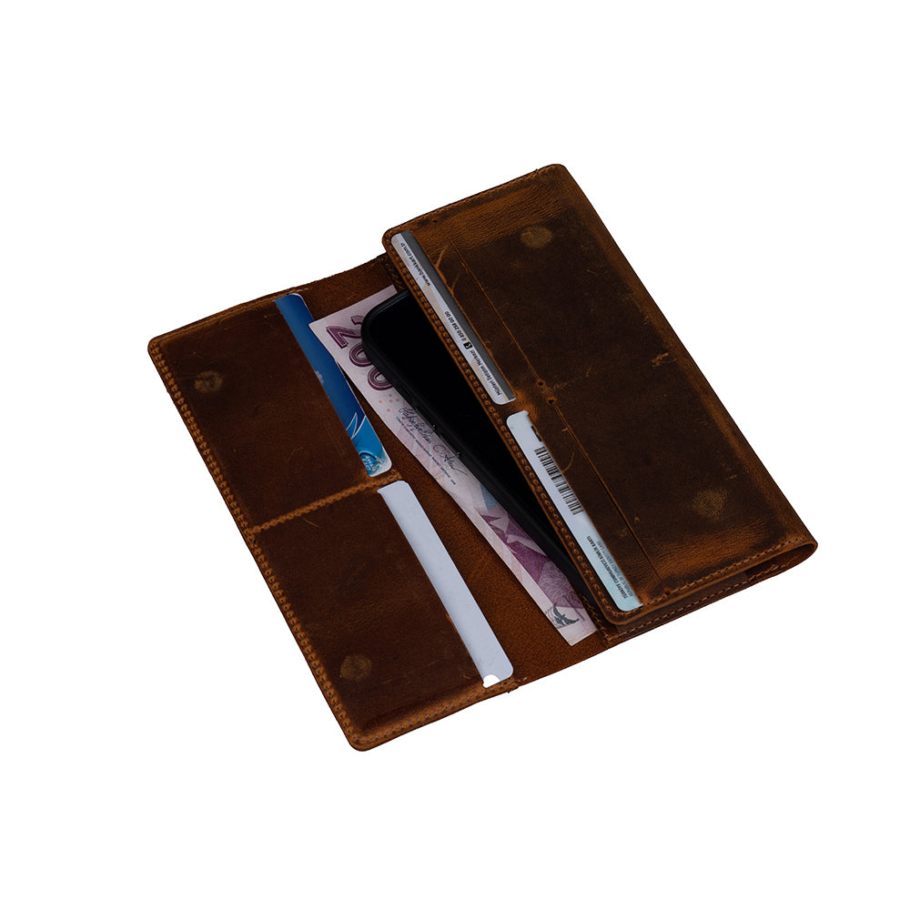 Zore Hakiki Nubuk Deri Universal 10 Kart Hazneli Mıknatıslı Telefon Bölmeli Cüzdan Koyu Yeşil