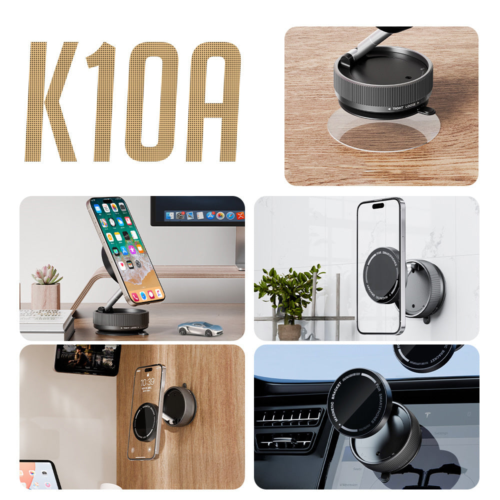 Zore K10A Vacuum Magnetic Phone Holder Black 