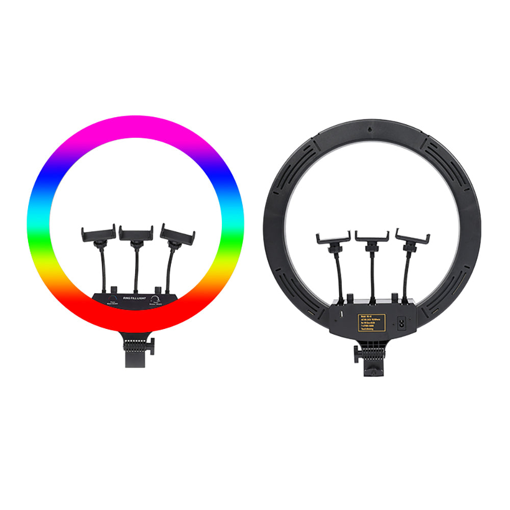 Zore MJ-18 Remote Control 45cm Illuminated Phone Holder Ring Light Black