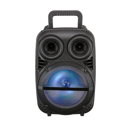 Zore PK-15 FM Radyolu Mikrofonlu RGB TWS 8 inç Stereo Bass Kablosuz Karaoke Hoparlör Siyah