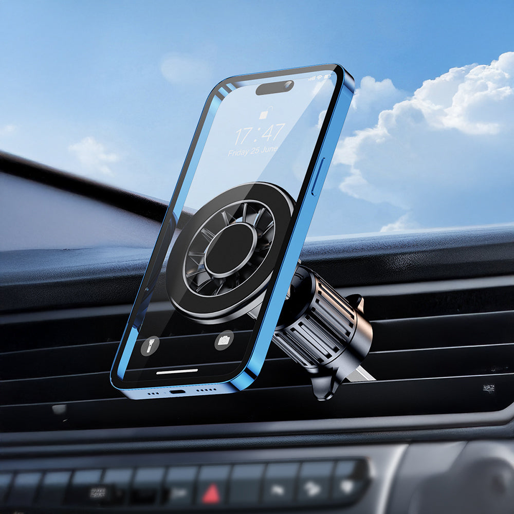 Zore YC-19 Magnetic 360 Degree Rotating Head Phone Holder Ventilation Design Black 