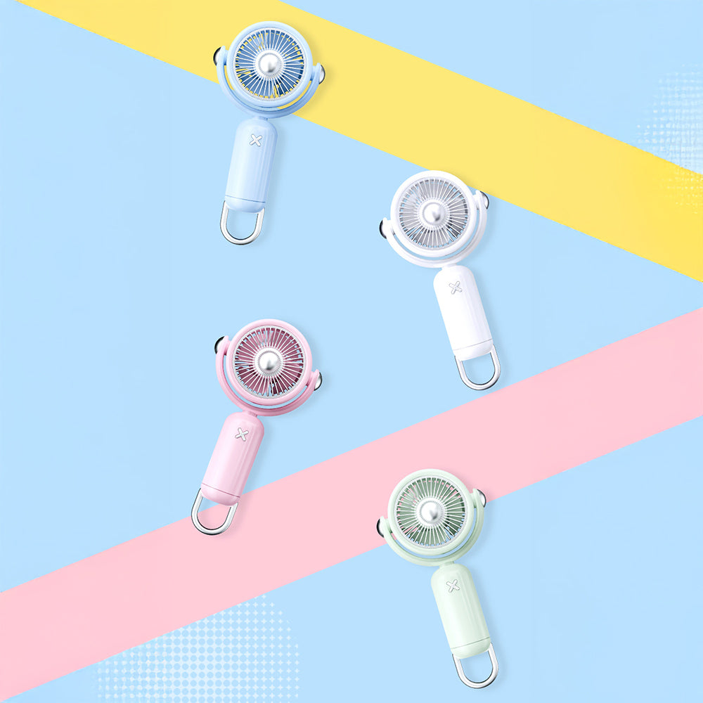 Zore YS-2506 Foldable 360 ​​Degree Rotating Head Portable Mini Fan Cooling Hand Fan White