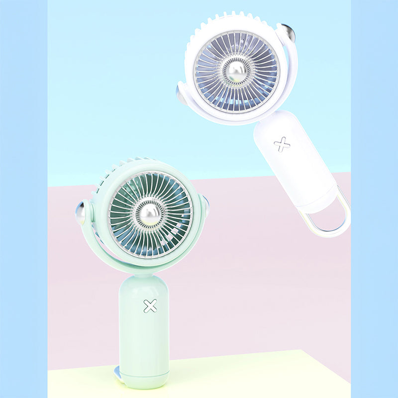 Zore YS-2506 Foldable 360 ​​Degree Rotating Head Portable Mini Fan Cooling Hand Fan White