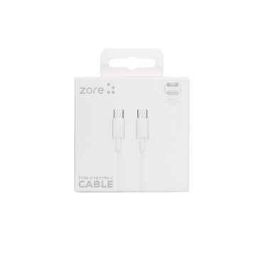 Zore ZR-41 Type-C to Type-C PD Hızlı Şarj Özellikli Data ve Şarj Kablosu 1M Beyaz