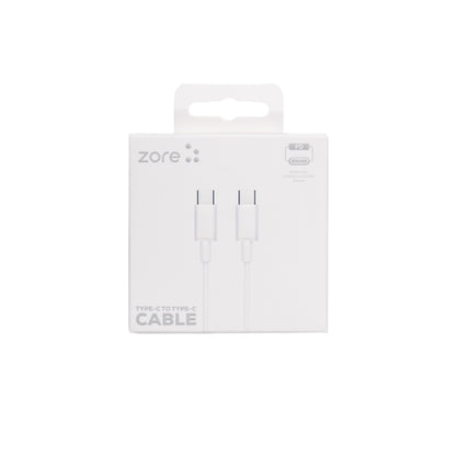 Zore ZR-41 Type-C to Type-C PD Hızlı Şarj Özellikli Data ve Şarj Kablosu 1M Beyaz
